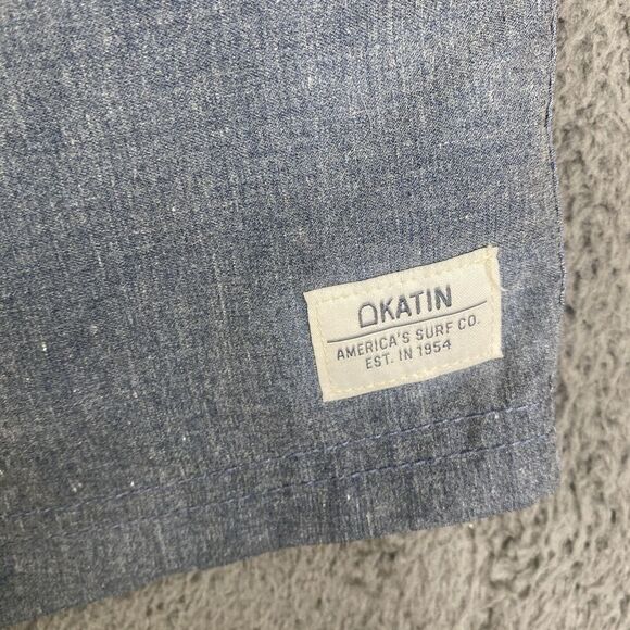 Katin Board Shorts Mens 32 Blue Tan Floral Swim Trunks Pockets Surf Skate Summer - Picture 4 of 11